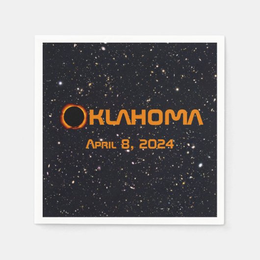 Serviette En Papier Oklahoma 2024 Éclipse solaire totale (Devant)
