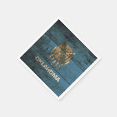 Serviette En Papier Oklahoma State Flag on Old Wood (Coin)