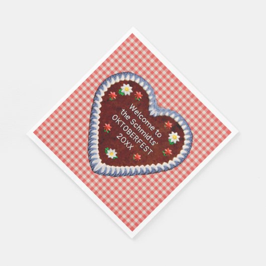 Serviette En Papier Oktoberfest Heart (personnalisable) (Coin)