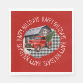 Serviette En Papier Old Barn With Red Truck Paper Napkin (Devant)
