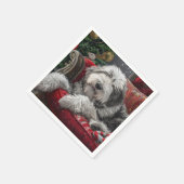 Serviette En Papier Old English Sheepdog Festive de Noël (Coin)