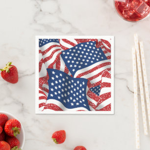 Serviette En Papier Old Glory All American - États-Unis Drapeau - 4 ju
