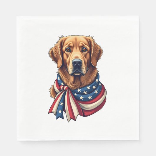Serviette En Papier Old Glory Golden Retriever Vintage Shirt 2 (Devant)