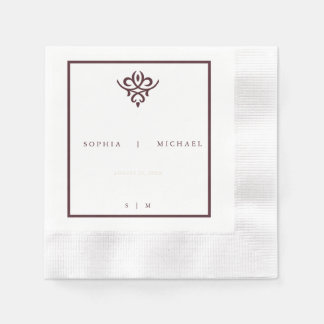 Serviette En Papier Old Money Burgundy Wedding Napkins