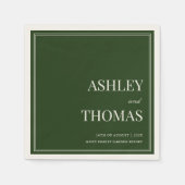 Serviette En Papier Old Money Dark Green Wedding (Devant)