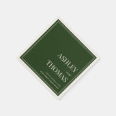 Serviette En Papier Old Money Dark Green Wedding (Coin)