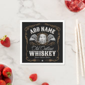 Serviette En Papier Old Moonshine Whiskey Étiquette AJOUTER PHOTO Nom  (En situation)