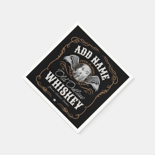 Serviette En Papier Old Moonshine Whiskey Étiquette AJOUTER PHOTO Nom  (Coin)