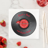 Serviette En Papier Old Rocker Dude Guitare Record Anniversaire (En situation)