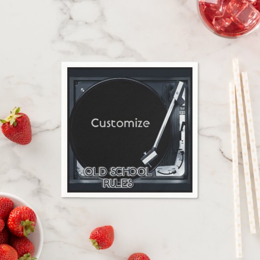 Serviette En Papier Old School Rules Retro (En situation)