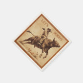 Serviette En Papier Old West Frontier Bull Rider Paper Cocktail Napkin (Coin)