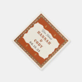 Serviette En Papier Old West Frontier Personalized Cocktail Napkin (Coin)