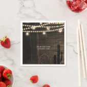 Serviette En Papier Old Western Saloon & Lumières Rustique Mariage (En situation)