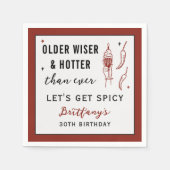 Serviette En Papier Older Wiser Hotter Than Ever Personalized Birthday (Devant)