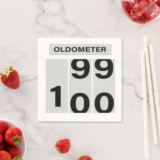 Serviette En Papier OLDOMETER 100e anniversaire 99 à 100 (En situation)