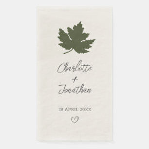 Serviette En Papier Olive Green Automne Maple Leaf Mariage