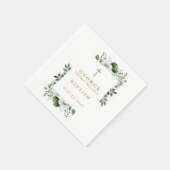 Serviette En Papier Olive Green Botanique Moderne Baptême (Coin)