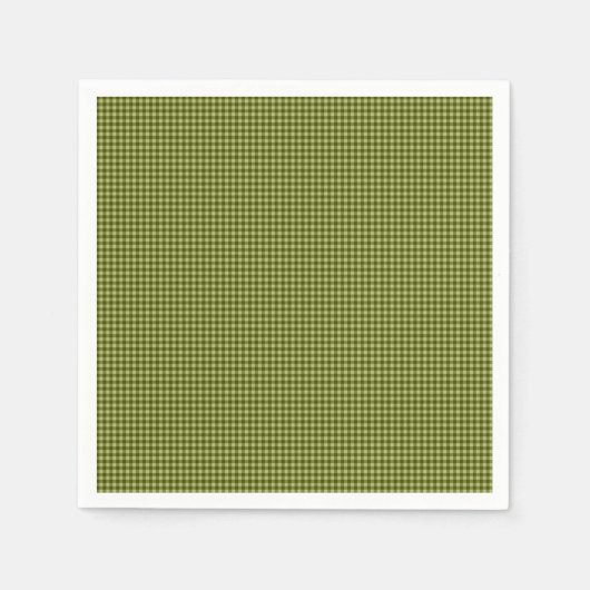 Serviette En Papier Olive Green En vichy PAPIER PARTY NAPKINS (Devant)