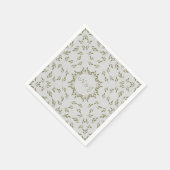 Serviette En Papier Olive Green Feuilles Naturel avoine Rustique Maria (Coin)