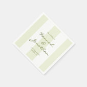 Serviette En Papier Olive Green Stripe Wedding (Coin)