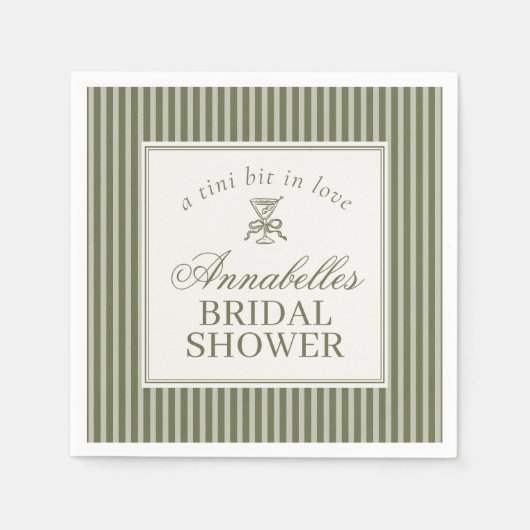 Serviette En Papier Olive Martini Old Money Striped Bridal Shower (Devant)