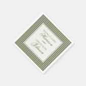 Serviette En Papier Olive Martini Old Money Striped Wedding (Coin)