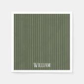 Serviette En Papier Olive Pinstripes (Devant)