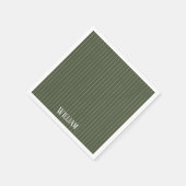 Serviette En Papier Olive Pinstripes (Coin)