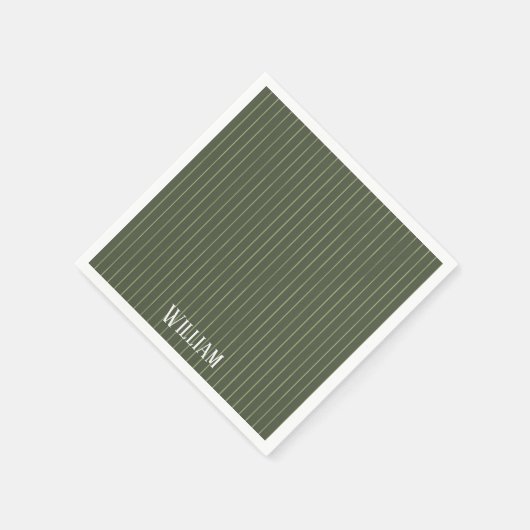 Serviette En Papier Olive Pinstripes (Coin)