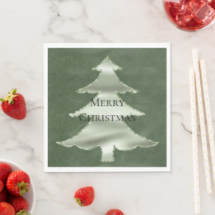 Serviette En Papier Olive Pistachio Mint Green Christmas Tree Texture