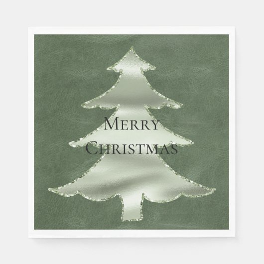 Serviette En Papier Olive Pistachio Mint Green Christmas Tree Texture (Devant)