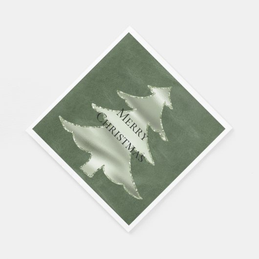 Serviette En Papier Olive Pistachio Mint Green Christmas Tree Texture (Coin)