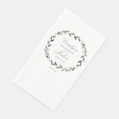 Serviette En Papier Olive Wreath Mariage Dîner élégant (Coin)