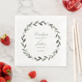 Serviette En Papier Olive Wreath Mariage Élégant (En situation)