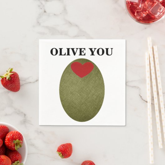 Serviette En Papier Olive You jetable serviettes (En situation)