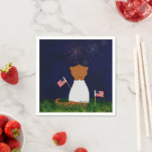 Serviette En Papier Oliver Le Otter Regarde Les Feux D'Oeuvre (En situation)