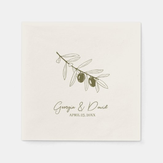 Serviette En Papier Olives (Devant)