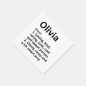 Serviette En Papier OLIVIA Définition Nom personnalisé Amusant Anniver (Coin)