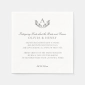 Serviette En Papier Olivia Elegant Grey Monogramme Mariage Fun Fun Fun (Devant)
