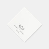 Serviette En Papier Olivia Elegant Grey Monogramme Simple Mariage (Coin)