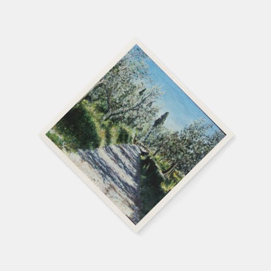SERVIETTE EN PAPIER OLIVIERS EN TOSCANE (Coin)