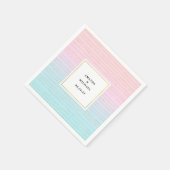 Serviette En Papier Ombre bleu rose avec Mariage de lignes or minces (Coin)