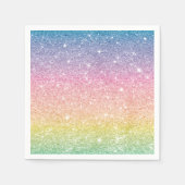 Serviette En Papier Ombre de Parties scintillant arc-en-ciel (Devant)