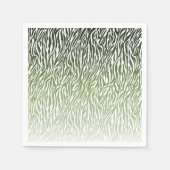 Serviette En Papier Ombre d'impression Wild Green Zebra (Devant)