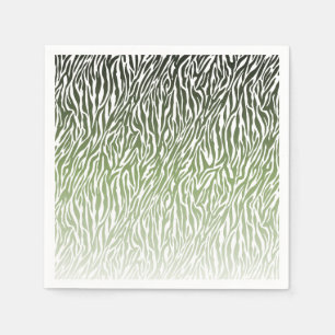 Serviette En Papier Ombre d'impression Wild Green Zebra