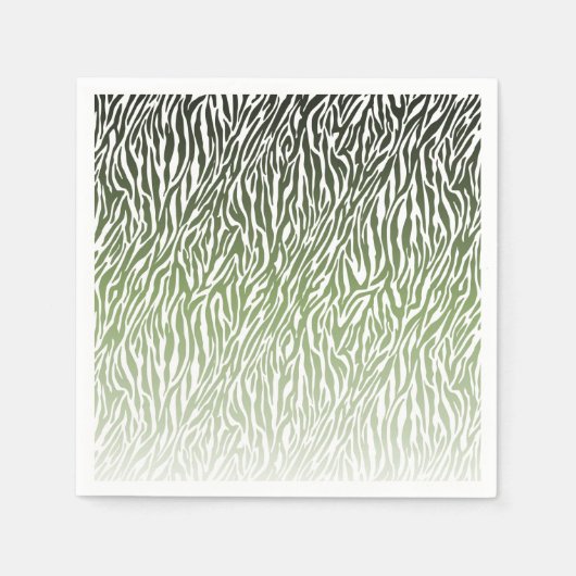 Serviette En Papier Ombre d'impression Wild Green Zebra (Devant)