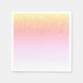 Serviette En Papier Ombré Glam Parties scintillant rose étincelle une (Devant)