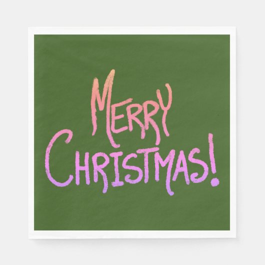 Serviette En Papier Ombré Merry Christmas Napkins' (Devant)
