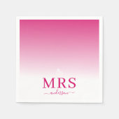 Serviette En Papier Ombre rose et blanc chaud Mme Fête des mariées Mar (Devant)