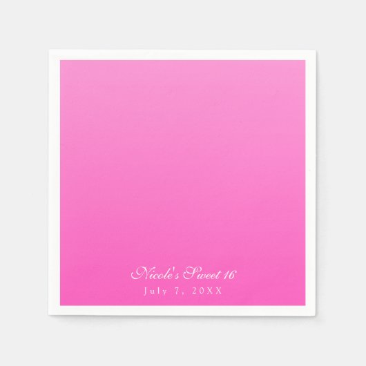 Serviette En Papier Ombre rose Simple Minimalisme Parti moderne (Devant)
